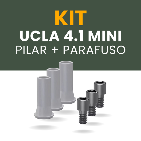 KIT 100 Unidades Ucla Calcinável 4.1 Mini Pilar Com Parafuso